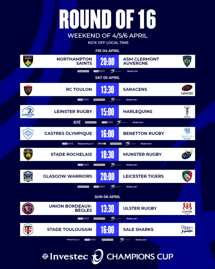 Investec Champions Cup kickoff times, dates, venues Limerick Rugby